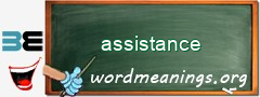 WordMeaning blackboard for assistance